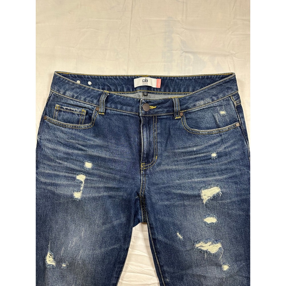 Cabi Jeans‎ 100% BF Distressed Boyfriend Denim Blue Size 6